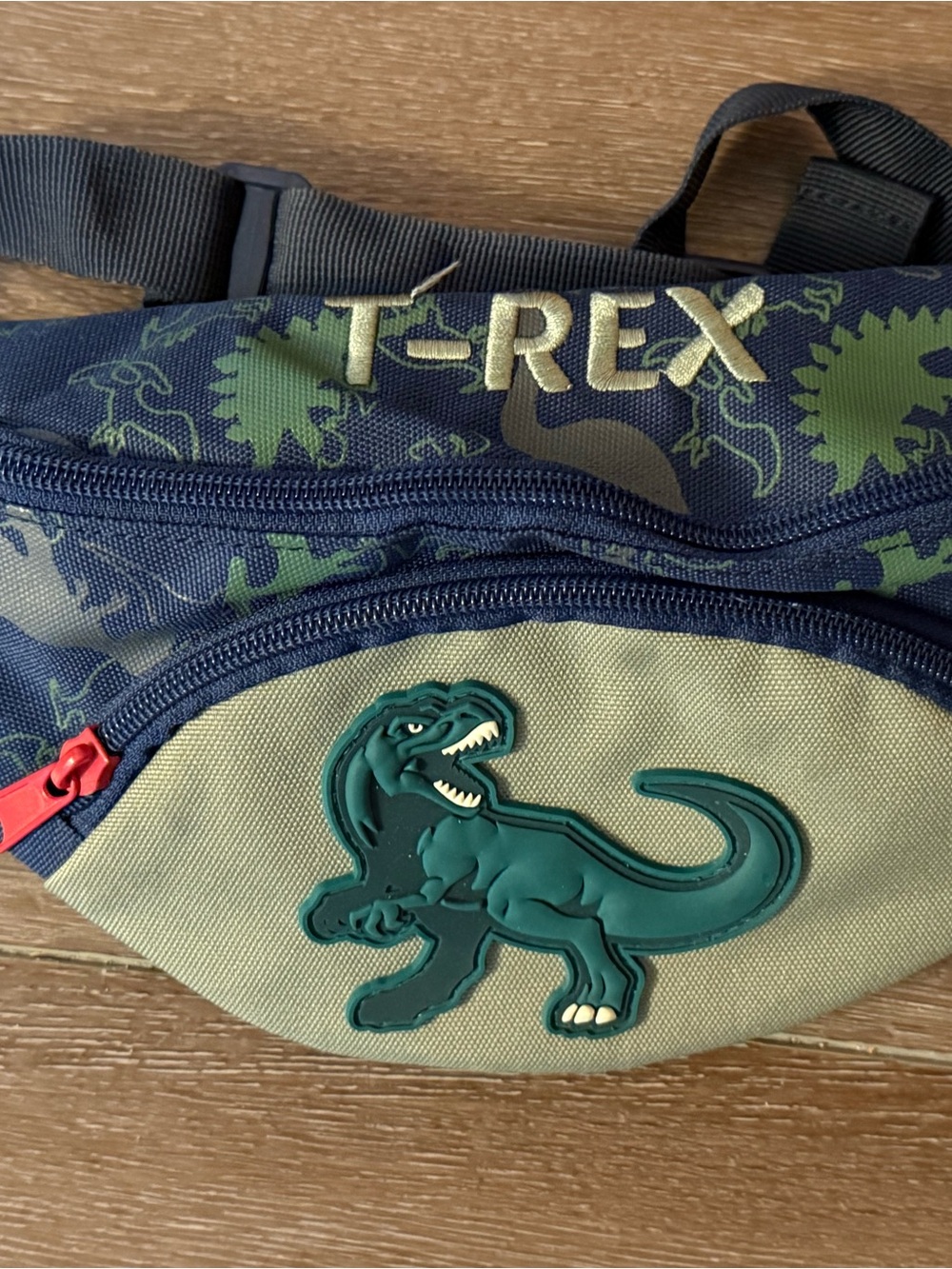 Boys' Green and Navy Dinosaur Waist Bag